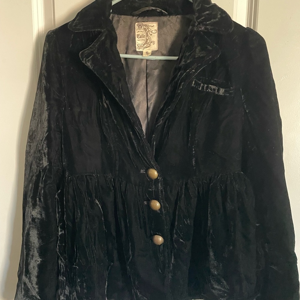 Tulle Black Velvet Women's Blazer